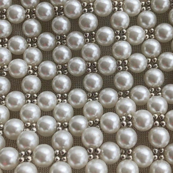 Pearl and silver bead bag - Picture 4 of 4